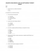 ENCUESTA PARA MEDIR EL NIVEL DE ACEPTACIÓN DE “INFINITY POWER”