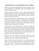 PROPOSITO DE LA HUMANIDAD EN LA TIERRA