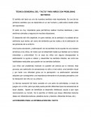 TÉCNICA SENSORIAL DEL “TACTO” PARA NIÑOS CON PROBLEMAS MOTRICES