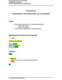Implementación de modelos reales con computadoras. Página 1