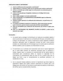 Preguntas sobre el matrimonio. Página 1