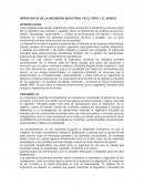 IMPORANCIA DE LA INGENIERIA INDUSTRIAL EL PERU Y EL MUNDO