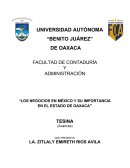 Los negocios en México y su importancia en el estado de Oaxaca