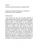 Trabajo 4: Ponencia de ministro de educación de argentina 2003