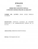 ENSAYO SOBRE LA DERECHO CONSTITUCIONAL: CONSTITUCIONES POLITICAS 1824-1917