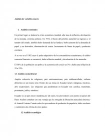 Análisis de variables macro. Página 1