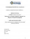Datos estadísticos de los estudiantes de la Universidad Politécnica Salesiana