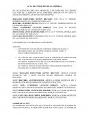 Acta de fundación de constructores, consultores y ejecutores demonte S.A.C