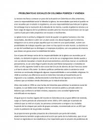 PROBLEMATICAS SOCIALES EN COLOMBIA POBREZA Y VIVIENDA. Página 1