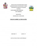 Como es el Ensayo sobre la educación