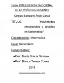 Habilidades emocionales y sociales en matemática