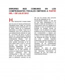 ERRORES MÁS COMUNES EN LOS COMPROBANTES FISCALES EMITIDOS A PARTIR DEL 1 DE JULIO 2012