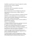 Cualidades requeridas para el cargo de capitán de comedor