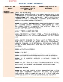 PROGRAMA LOCABINA SUBTERRÁNEA. Página 1