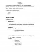 Variables Estadisticas. TIPOS DE VARIABLE