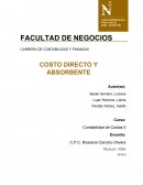 Contabilidad de Costos II. “Costeo Directo y Absorbente”