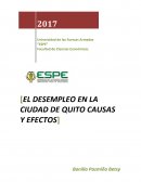 EL DESEMPLEO EN LA CIUDAD DE QUITO CAUSAS Y EFECTOS