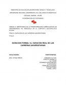 DURACION FORMAL Vs. DURACION REAL DE LAS CARRERAS UNIVERSITARIAS