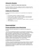 Infracción tributaria Artículo 164°.- CONCEPTO DE INFRACCIÓN TRIBUTARIA