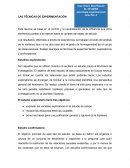 LAS TÉCNICAS DE EXPERIMENTACIÓN