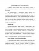 Didáctica general. Fundamentación.