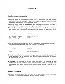 Sintaxis Oración simple y compuesta. Página 1