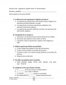 Examen Final. Asignatura: Español. Nivel: 3° de Secundaria.