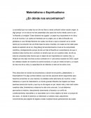MATERIALISMO O ESPIRITUALISMO