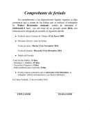 Comprobante de feriado