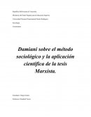 Damiani sobre el método sociológico y la aplicación científica de la tesis Marxista