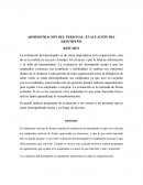 Administración del personal: evaluación del desempeño
