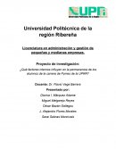 Proyecto de investigación: ¿Qué factores internos influyen en la permanencia de los alumnos de la carrera de Pymes de la UPRR?