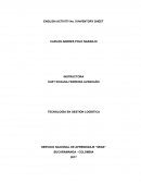 ENGLISH ACTIVITY No. 9 INVENTORY SHEET