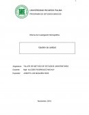 Monografia sobre la Gestion de Calidad Informe de Investigación Monográfica