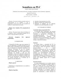 Semaforo implementado con PLC Fundación Universitaria de San Gil, Unisangil, Facultad de Ciencias Naturales e Ingeniería. Página 1