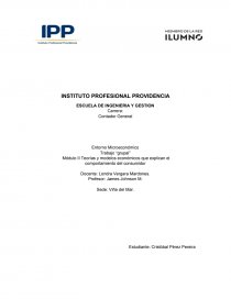 Módulo II Teorías y modelos económicos que explican el comportamiento del consumidor. Página 1