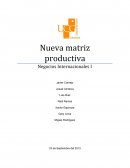 Nueva matriz productiva Negocios Internacionales I