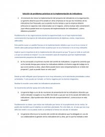 Solución de problemas prácticos en la implementación de indicadores. Página 1
