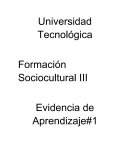 Formación Sociocultural III Evidencia de Aprendizaje#1