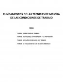 FUNDAMENTOS DE LAS TÉCNICAS DE MEJORA DE LAS CONDICIONES DE TRABAJO