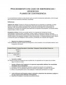 PROCEDIMIENTO EN CASO DE EMERGENCIAS / URGENCIAS