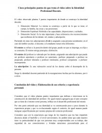 Los principales puntos de la identidad del docente. Página 1