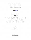 La Confianza y Credibilidad de la actuación de las instituciones públicas para el fortalecimiento de la economía