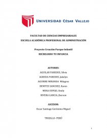 Proyecto Creación Parque Infantil RECREANDO TU INFANCIA. Página 1