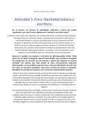 Actividad 3. Foro: Identidad música y escritura