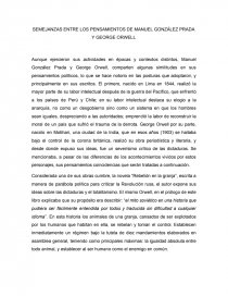 SEMEJANZAS ENTRE LOS PENSAMIENTOS DE MANUEL GONZÁLEZ PRADA Y GEORGE ORWELL. Página 1