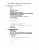 INTEGRACION DE ESTUDIOS PSICOLOGICOS