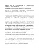 ENSAYO DE LA INTRODUCCIÓN AL PENSAMIENTO COMPLEJO DE EDGAR MORÍN