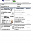 CELEBRACIONES LITÚRGICAS Y ACTIVIDADES PROPUESTAS 2017