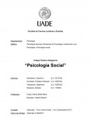 Trabajo Práctico Obligatorio “Psicología Social”